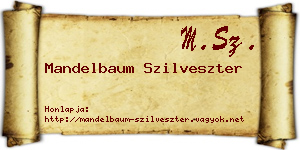Mandelbaum Szilveszter névjegykártya