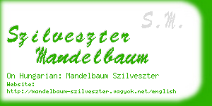 szilveszter mandelbaum business card